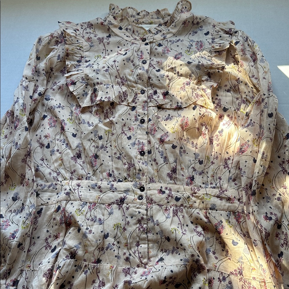 Ba&sh Beige Belle dress nude size 3 or US 8 cotton lined - Picture 3 of 15